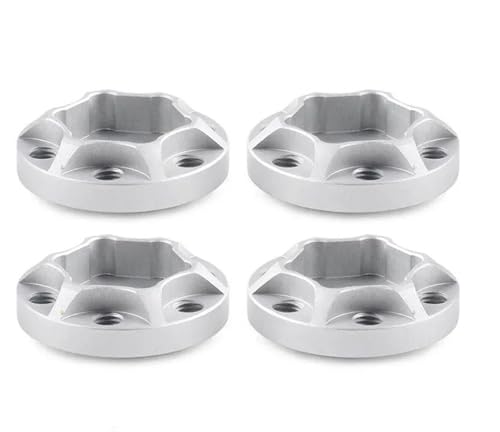 XAQRYQO RC Teile Für Axial Für SCX10 Für Capra Gen8 VS4-10 1,9 2,2 Aluminium 12mm Rad Hex Hub 1/10 Räder Felge Ersatz RC Crawler Auto Teile(Silver,6mm) von XAQRYQO