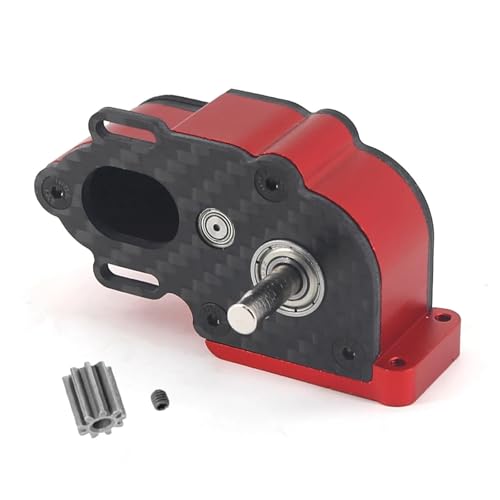 XAQRYQO RC Teile Für Axial Für SCX10 Für SCX10 II 90046 90047 1/10 Ersatz Aluminium Legierung Übertragung Getriebe RC Auto Teile Zubehör(Red) von XAQRYQO