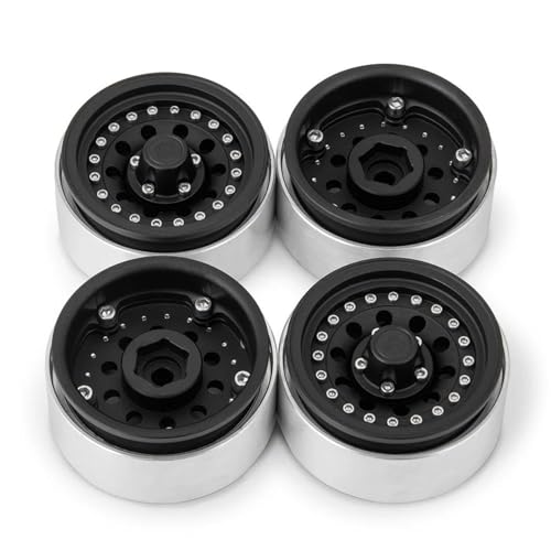 XAQRYQO RC Teile Für Axial Für SCX10 Für TRX-4 1,9 Zoll Metall Beadlock Felgen Naben Änderung 1/10 RC Crawler Auto LKW Modell Upgrade Teile(Black) von XAQRYQO