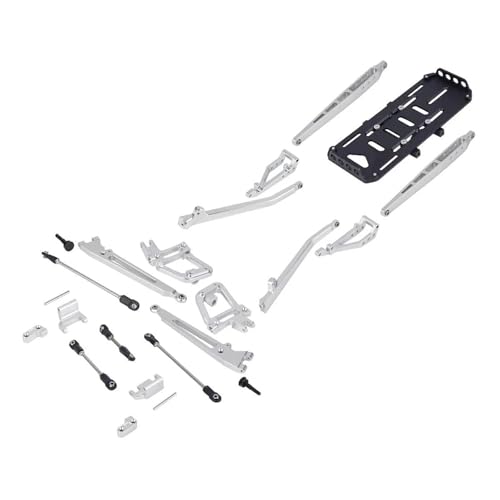 XAQRYQO RC Teile Für Axial Für SCX10 I II 90046 90047 Aluminium Twin I-Beam 2WD Pre-Runner Suspension Conversion Kit 1/10 RC Crawler Achse Upgrade Teile(Silver) von XAQRYQO