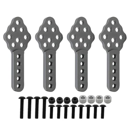 XAQRYQO RC Teile Für Axial Für SCX10 II 90047 90046 D110 D90 1/10 Metall Stoßdämpfer Halterung Einstellen Höhe Winkel Stehen RC Crawler Upgrade Teil Zubehör(Gray,Size 1) von XAQRYQO