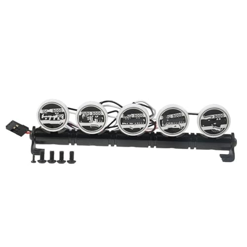 XAQRYQO RC Teile Für Axial Für SCX10 II Für TRX-4 Für TRX-6 4/5/6 Lichter Metalldachlampenlichtleiste 1/10 Modifikation RC Crawler Auto LKW Modell Upgrade Teile(5 Lights) von XAQRYQO