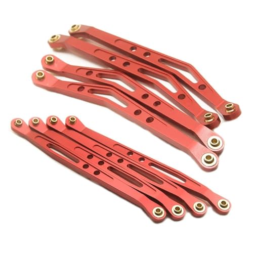XAQRYQO RC Teile Für Axial Für Wraith 90018 1/10 Aluminium Obere Untere Aufhängung Verbindungsstange RC Crawler Autoteile Modifikation Autozubehör(Red,Set) von XAQRYQO