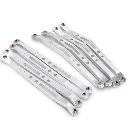 XAQRYQO RC Teile Für Axial Für Wraith 90018 1/10 Aluminium Obere Untere Aufhängung Verbindungsstange RC Crawler Autoteile Modifikation Autozubehör(Silver,Set) von XAQRYQO
