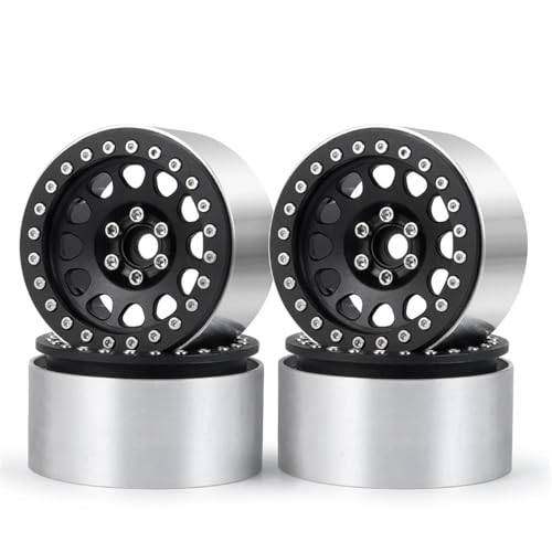 XAQRYQO RC Teile Für Axial Für Wraith 90018 Für TRX-4 1/10 2,2 Zoll Beadlock Rad Felgen Naben 35mm RC Für Rock Crawler Auto Modell Teile Refit Zubehör(Black) von XAQRYQO
