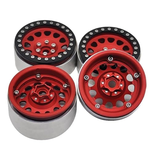 XAQRYQO RC Teile Für Axial Für Wraith 90018 Für TRX-4 1/10 2,2 Zoll Beadlock Rad Felgen Naben 35mm RC Für Rock Crawler Auto Modell Teile Refit Zubehör(Red) von XAQRYQO
