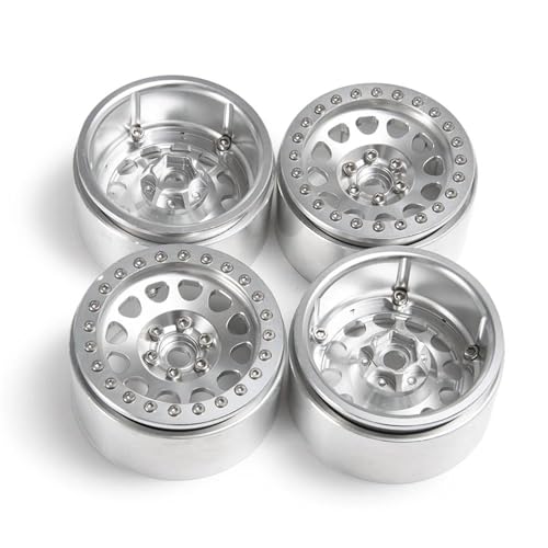 XAQRYQO RC Teile Für Axial Für Wraith 90018 Für TRX-4 1/10 2,2 Zoll Beadlock Rad Felgen Naben 35mm RC Für Rock Crawler Auto Modell Teile Refit Zubehör(Silver) von XAQRYQO