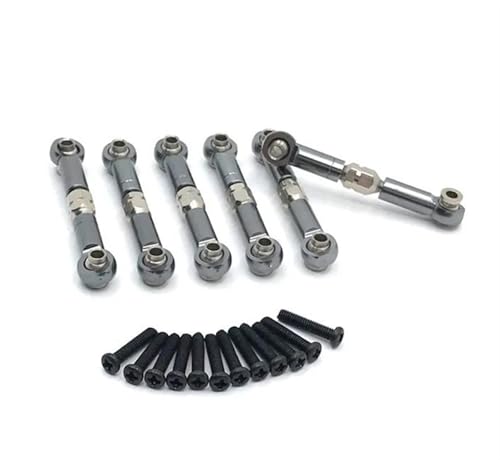 XAQRYQO RC Teile Für HS 18302 18301 18311 18312 18321 18322 1/18 Metall Link Rod Spurstangengestänge RC Auto Upgrade Teile Modifikation Zubehör 6 Stücke(Gray) von XAQRYQO