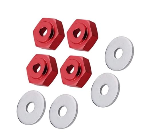 XAQRYQO RC Teile Für HSP 1/10 1/8 Auto Für Buggy Für Monster Truck Zubehör 12mm Bis 17mm Radadapter Antriebsnabe Combiner Hexagonal Hex Loch 6mm Teile(Red) von XAQRYQO