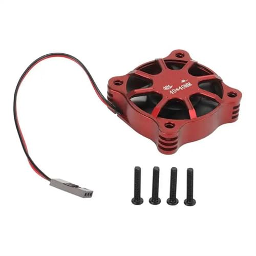 XAQRYQO RC Teile Für Hsp Für Axial Für Scx10 D90 Für HPI 1/10 1/12 1/8 RC-Lüfter, 40 X 40 Mm Motorkühllüfter Mit Metallgitterabdeckung, RC-Autokühlmotor, ESC-Teile(Red) von XAQRYQO