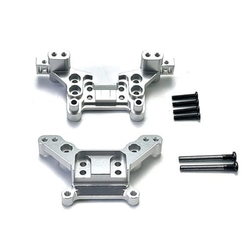 XAQRYQO RC Teile Für MJX Für Hyper Für Go 16209 16207 16208 16210 H16 Fernbedienung Auto Metall Vorne Hinten Stoßdämpfer Halterungen Dekoration Zubehör RC Auto Teile(Silver) von XAQRYQO