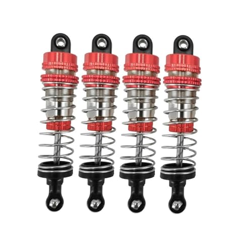 XAQRYQO RC Teile Für MJX Für Hyper Für Go Für H16H H16E H16P 16207 16208 16209 16210 74mm Upgrade Metall Schocks Dämpfer Ersatz Rc Ersatzteile Zubehör(Red) von XAQRYQO