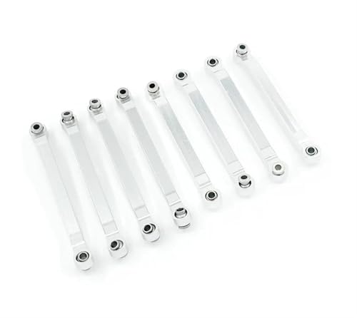 XAQRYQO RC Teile Für MN D90 D91 D96 D99 D99S Für MN90 1/12 Metall Für Chassis Zugstangen Link Suspension Spurstange Ersatz Zubehör RC Auto Upgrade Teile(Silver,Size 1) von XAQRYQO