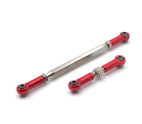 XAQRYQO RC Teile Für MN D90 D99 FJ-45 Für MN99s MN40 MN45 MN90 MN91 MN96 MN99 Metall Einstellbare Lenkgestänge Servo Link Zugstange RC Auto Crawler Upgrade Teile(Red) von XAQRYQO