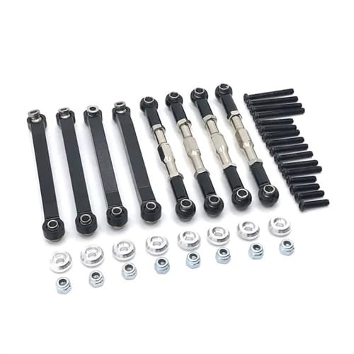 XAQRYQO RC Teile Für MN D96 D90 MN45 MN98 MN99S 1/12 Metallchassis Verbindungsstange Zugstange Spurstange RC Auto Upgrades Teile Ersatzzubehör(Black) von XAQRYQO
