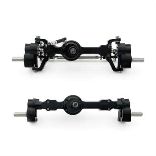 XAQRYQO RC Teile Für MN MN99S MN98 FJ45 MN40 MN45 MN91 MN96 MN99 D90 D91 D99 D99S MN90 1/12 Vollmetall-Vorder- und Hinterportalachse Ersatz-RC-Auto-Upgrade-Teile(Black) von XAQRYQO