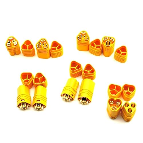 XAQRYQO RC Teile Für MT60 3,5-mm-Stecker-Stecker-Adapter 3-poliger Rundstecker RC-Modell Batteriesteuerungsteile ESC-Motor RC-Auto Upgrade-Teile Zubehör 5 Paar von XAQRYQO
