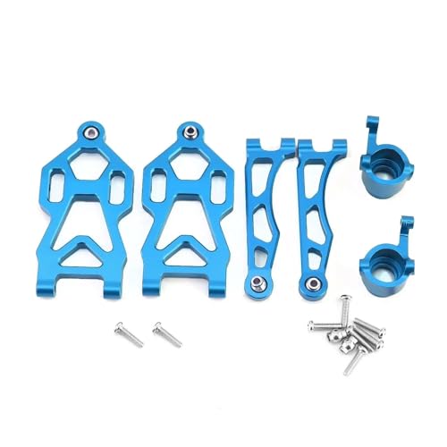 XAQRYQO RC Teile Für SCY 16101 16104 16102 16103 16106 16201 Für JJRC Q130A Q130B Q141 Q117 1/16 RC Auto Upgrade Teile Metall Vorne Und Hinten Arm Lenkung Tasse(Blue,Front) von XAQRYQO