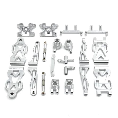 XAQRYQO RC Teile Für SCY 16103 16104 16101 16102 16106 16201 Für Q141 Q117 Q130A Q130B 1/16 RC Auto Upgrade Teile Kit Metall Vorne Hinten Arm Lenkung Tasse(Silver) von XAQRYQO