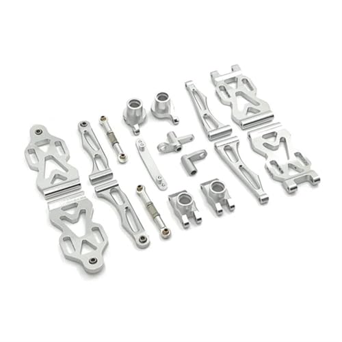 XAQRYQO RC Teile Für SCY 16104 16101 16106 16201 16102 16103 Für JJRC Q130A Q130B Q141 Q117 1/16 Vorne Hinten Arm Lenkung Tasse Suspension Arm RC Auto Upgrade Teile(Silver) von XAQRYQO
