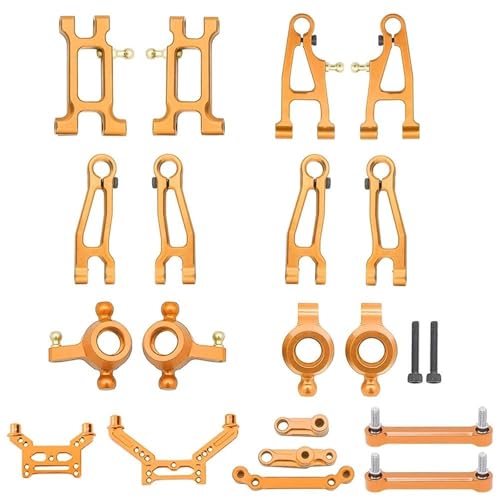 XAQRYQO RC Teile Für SG1603 SG1604 UD1601 UD1602 Metall-Lenkbecher, Oberer Und Unterer Schwingarm, Stoßdämpfer, Zugstangensatz, RC-Auto-Upgrade, Ersatzteiländerung(Yellow,Size 3) von XAQRYQO