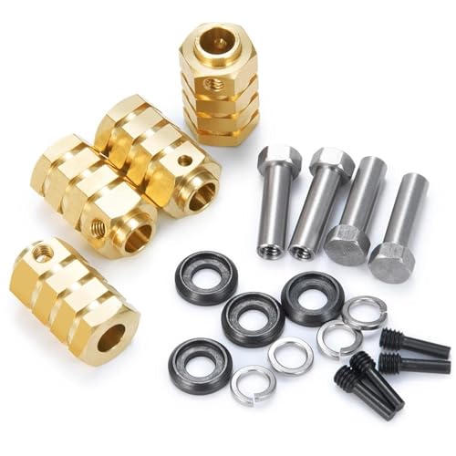 XAQRYQO RC Teile Für TRX-4 1/10 RC Crawler Automodellteile, 4 Stück, 15/20 Mm, Robustes Messing, 12 Mm Radsechskantnaben, Erweiterter Adapter, Autozubehör(20mm) von XAQRYQO