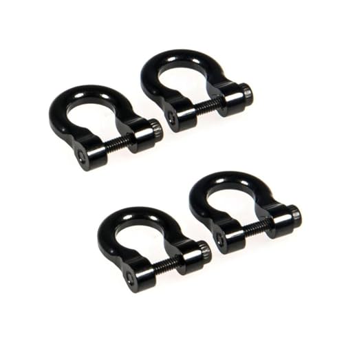 XAQRYQO RC Teile Für TRX4 1/10 4 Stücke RC Crawler Autoteile Metall Vorne Stoßstange Hinten Anhänger Haken Anhängerkupplung Rettungs Abschleppschäkel Ersatzzubehör(Black) von XAQRYQO