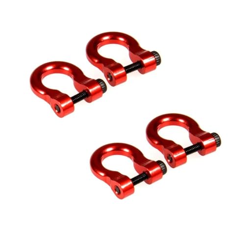 XAQRYQO RC Teile Für TRX4 1/10 4 Stücke RC Crawler Autoteile Metall Vorne Stoßstange Hinten Anhänger Haken Anhängerkupplung Rettungs Abschleppschäkel Ersatzzubehör(Red) von XAQRYQO