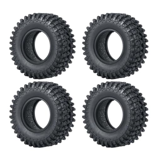 XAQRYQO RC Teile Für TRX4M Für Axial Für SCX24 Ersatz-1,0-Zoll-Metall-Beadlock-Felgen, 50/54 Mm Gummireifen-Set, 1/18 1/24 RC Crawler Autoteile(50mm 1) von XAQRYQO