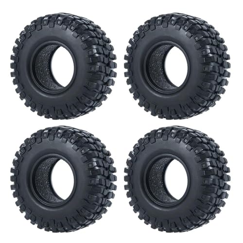 XAQRYQO RC Teile Für TRX4M Für Axial Für SCX24 Ersatz-1,0-Zoll-Metall-Beadlock-Felgen, 50/54 Mm Gummireifen-Set, 1/18 1/24 RC Crawler Autoteile(50mm 3) von XAQRYQO