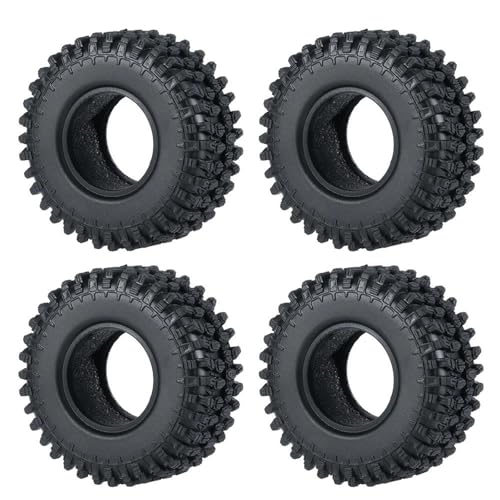 XAQRYQO RC Teile Für TRX4M Für Axial Für SCX24 Ersatz-1,0-Zoll-Metall-Beadlock-Felgen, 50/54 Mm Gummireifen-Set, 1/18 1/24 RC Crawler Autoteile(54mm 4) von XAQRYQO