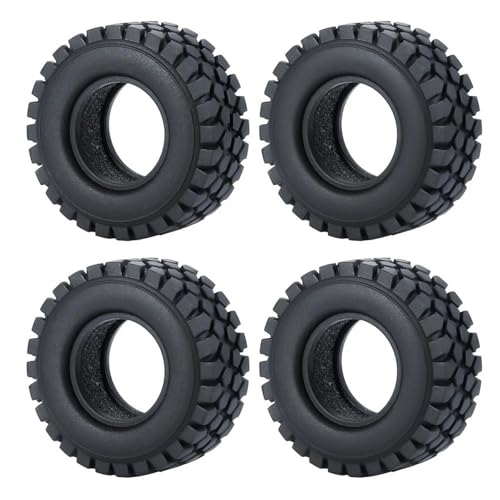 XAQRYQO RC Teile Für TRX4M Für Axial Für SCX24 Ersatz-1,0-Zoll-Metall-Beadlock-Felgen, 50/54 Mm Gummireifen-Set, 1/18 1/24 RC Crawler Autoteile(54mm 5) von XAQRYQO