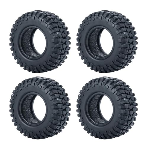 XAQRYQO RC Teile Für TRX4M Für Axial Für SCX24 Ersatz-1,0-Zoll-Metall-Beadlock-Felgen, 50/54 Mm Gummireifen-Set, 1/18 1/24 RC Crawler Autoteile(54mm 6) von XAQRYQO