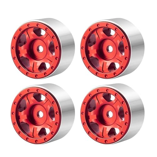 XAQRYQO RC Teile Für TRX4M Für Axial Für SCX24 Ersatz-1,0-Zoll-Metall-Beadlock-Felgen, 50/54 Mm Gummireifen-Set, 1/18 1/24 RC Crawler Autoteile(Wheel Rims 10) von XAQRYQO