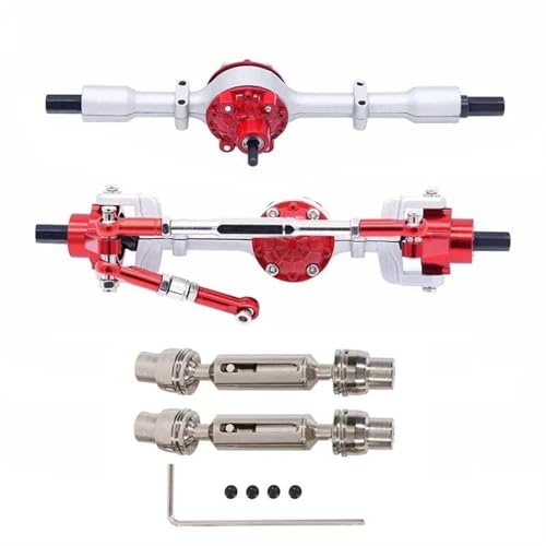 XAQRYQO RC Teile Für WPL C14 C24 C34 C44 C54 B14 B24 Ersatzmetall-Vorder-/Hinterachse Und Antriebswellensatz 1/16 RC Auto Upgrade Teile Zubehör Modifikation(Size 4) von XAQRYQO