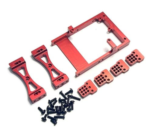 XAQRYQO RC Teile Für WPL C24-1 C14 C24 B14 B24 1/16 Metall Servo Halterung Strahl Querträger Shock Mount RC Auto Teile Kit Änderung Zubehör(Red) von XAQRYQO