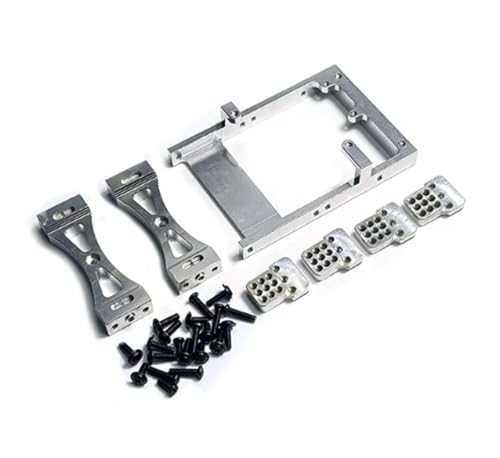 XAQRYQO RC Teile Für WPL C24-1 C14 C24 B14 B24 1/16 Metall Servo Halterung Strahl Querträger Shock Mount RC Auto Teile Kit Änderung Zubehör(Silver) von XAQRYQO