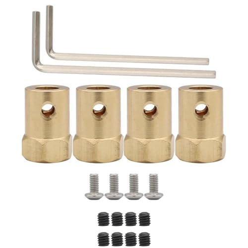 XAQRYQO RC Teile Für WPL D12 C24 C34 Für MN99 MN90 Metall Bremsscheibe Bremssattel Reifen Messing Adapter Modifikation RC Auto Ersatzteile Upgrade Auto Zubehör(Brass adapters) von XAQRYQO