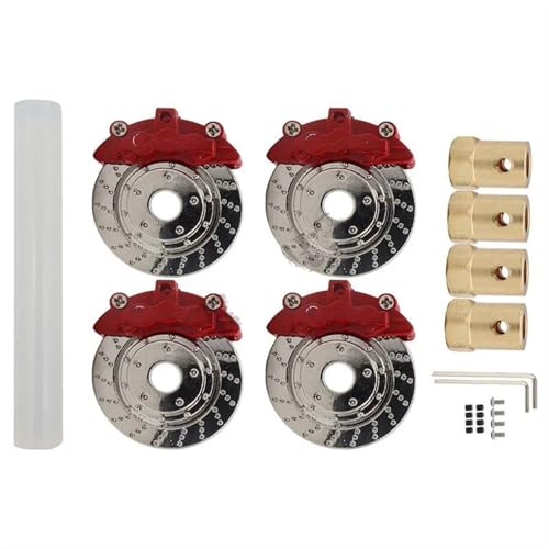 XAQRYQO RC Teile Für WPL D12 C24 C34 Für MN99 MN90 Metall Bremsscheibe Bremssattel Reifen Messing Adapter Modifikation RC Auto Ersatzteile Upgrade Auto Zubehör(Size 1) von XAQRYQO