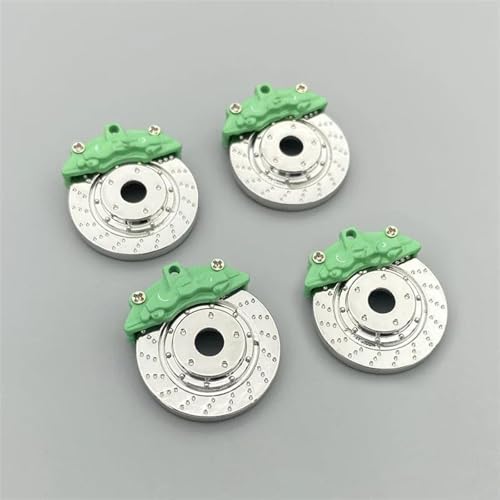 XAQRYQO RC Teile Für WPL D12 C24 C34 Für MN99 MN90 Metall Bremsscheibe Sattel Reifen Modifikation RC Auto Ersatzteile Upgrade Auto Dekoration Zubehör(Green) von XAQRYQO