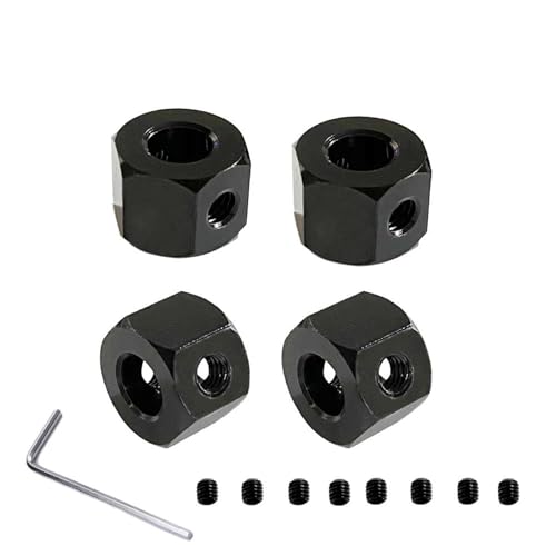 XAQRYQO RC Teile Für WPL D12 D42 Gummi Drift Reifen Upgrade Radnaben Gummi Weiche Reifen RC Auto Ersatzteile Ersatz RC Auto Zubehör Kinder Spielzeug(12mm Adapter 1) von XAQRYQO