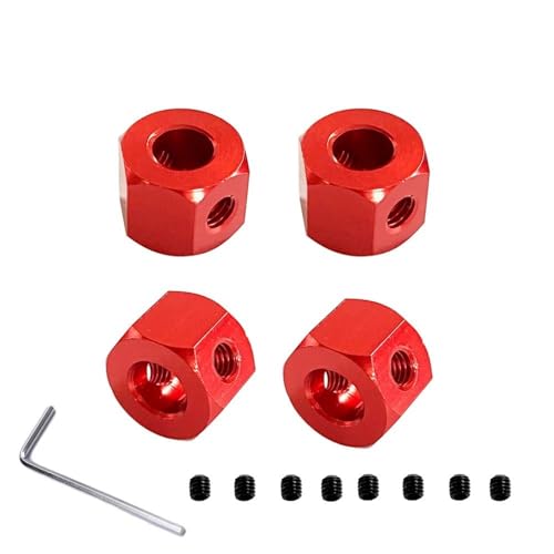 XAQRYQO RC Teile Für WPL D12 D42 Gummi Drift Reifen Upgrade Radnaben Gummi Weiche Reifen RC Auto Ersatzteile Ersatz RC Auto Zubehör Kinder Spielzeug(12mm Adapter 2) von XAQRYQO