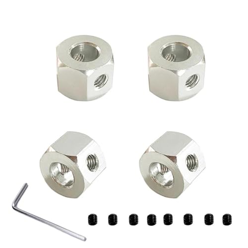XAQRYQO RC Teile Für WPL D12 D42 Gummi Drift Reifen Upgrade Radnaben Gummi Weiche Reifen RC Auto Ersatzteile Ersatz RC Auto Zubehör Kinder Spielzeug(12mm Adapter 3) von XAQRYQO