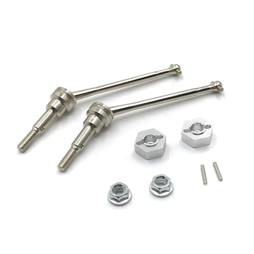 XAQRYQO RC Teile Für Wltoys 1/12 12423 12427 12428 Fernbedienung Auto Metall Upgrade Koppler Front Drive Welle Übertragung Welle Änderung RC Teile(Silver) von XAQRYQO