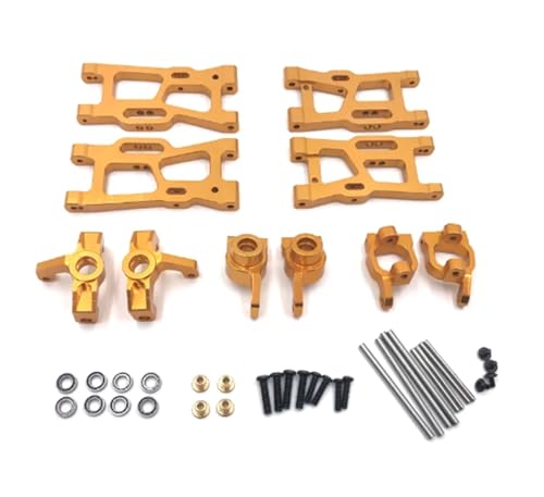 XAQRYQO RC Teile Für Wltoys 1/14 144010 144001 144002 1/12 124018 124019 124016 124017 RC Auto Teile Metall Upgrades Schaukel Arm Lenkung Tasse Lager Dekoration(Yellow) von XAQRYQO
