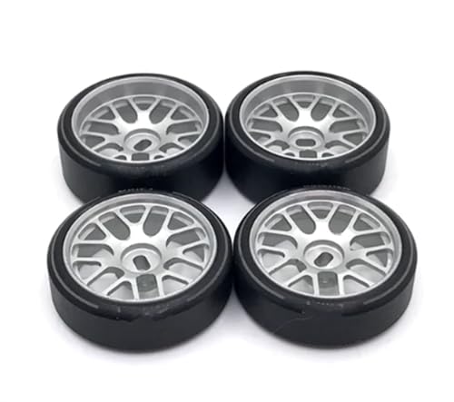 XAQRYQO RC Teile Für Wltoys Für Kyosho 1/28 K969 K979 K989 K999 P929 P939 284131 Iw04m Iw02 Rm02 Rm03 Für Dgawd Für Mini-Q 27mm Drift Räder RC Auto Teile(Silver) von XAQRYQO