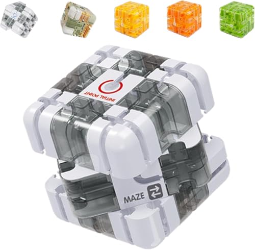 Großer 3D-Puzzle-Labyrinth-Würfel - Fesselndes Denksportspielzeug, 2-in-1 3D-Kugellabyrinth mit Zauberwürfel, Montessori Labyrinth Spiel Puzzle Spiel, Zauberwürfel für Kinder und Erwachsene (C) von XAUXKERE