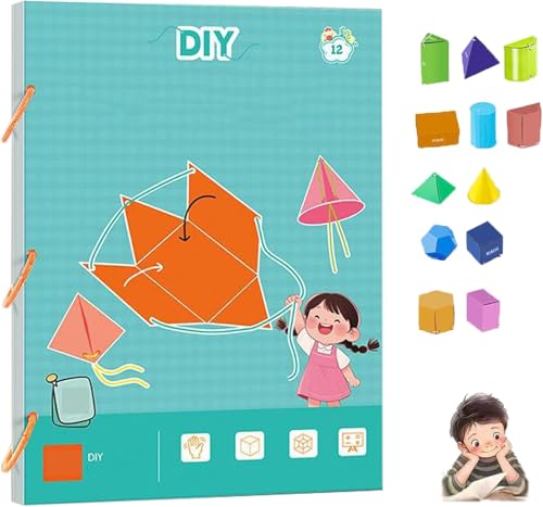 Pull String 3D Geometry Learning Book, 3D-Geometrie-Lernbuch mit Zugschnur, Pull String 3D Geometrie Lernbuch, Geometrie Lernspielzeug Geschenk für Jungen und Mädchen-12-model Pull String 3D Geometry Learning Book, 3D-Geometrie-Lernbuch mit Zugschnur, Pull String 3D Geometrie Lernbuch, Geometrie Lernspielzeug Geschenk für Jungen und Mädchen-12-model von XAUXKERE
