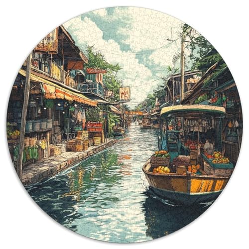 Amsterdamer Kanal Puzzles 1000-teilige Schwer Puzzle Spielzeug Lernspiel Impossible Herausforderungsspielzeug Für Erwachsene Kinder 1000pcs (67.5x67.5cm) von XBBDSOEPH