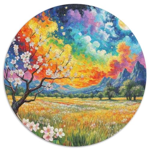 Aprikosenblüte Puzzle 1000-teilige Schwer Puzzle Spielzeug Pädagogisches Spiel Impossible Herausforderung Spielzeug Für Erwachsene Kinder 1000pcs (67.5x67.5cm) von XBBDSOEPH